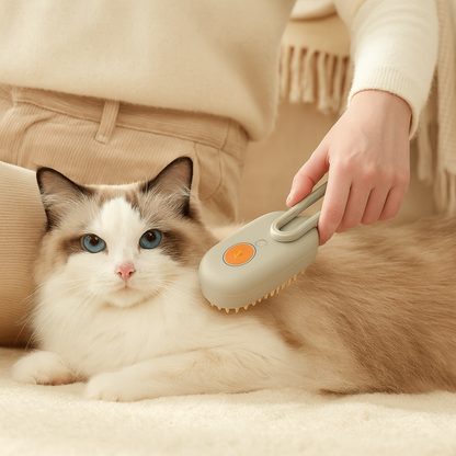 Cepillo De Mascotas Con Vapor 3 En 1